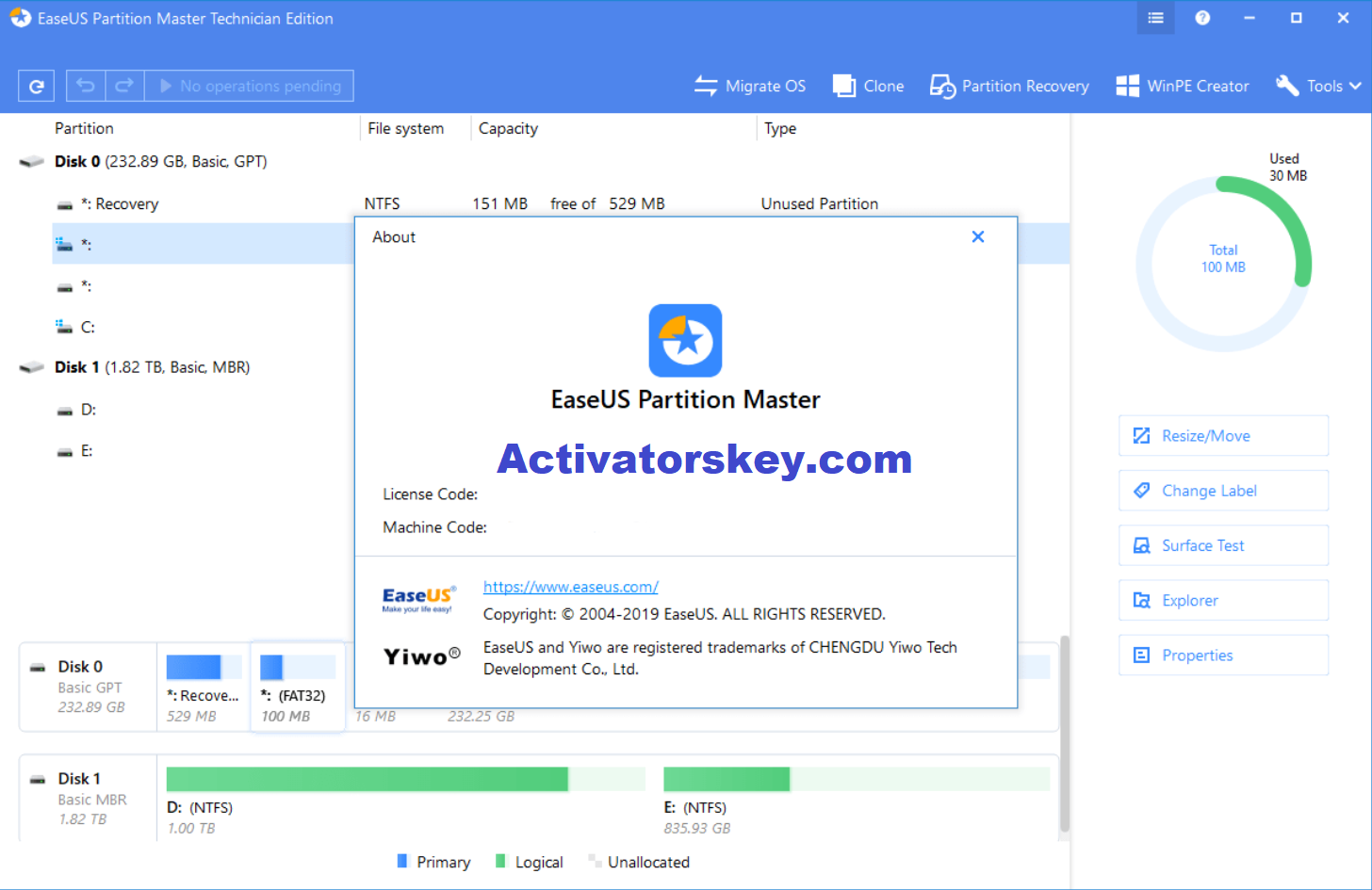 easeus partition master license code 13.5